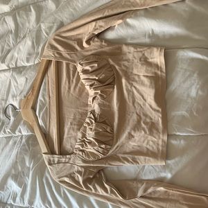 Beige Long-sleeve Top